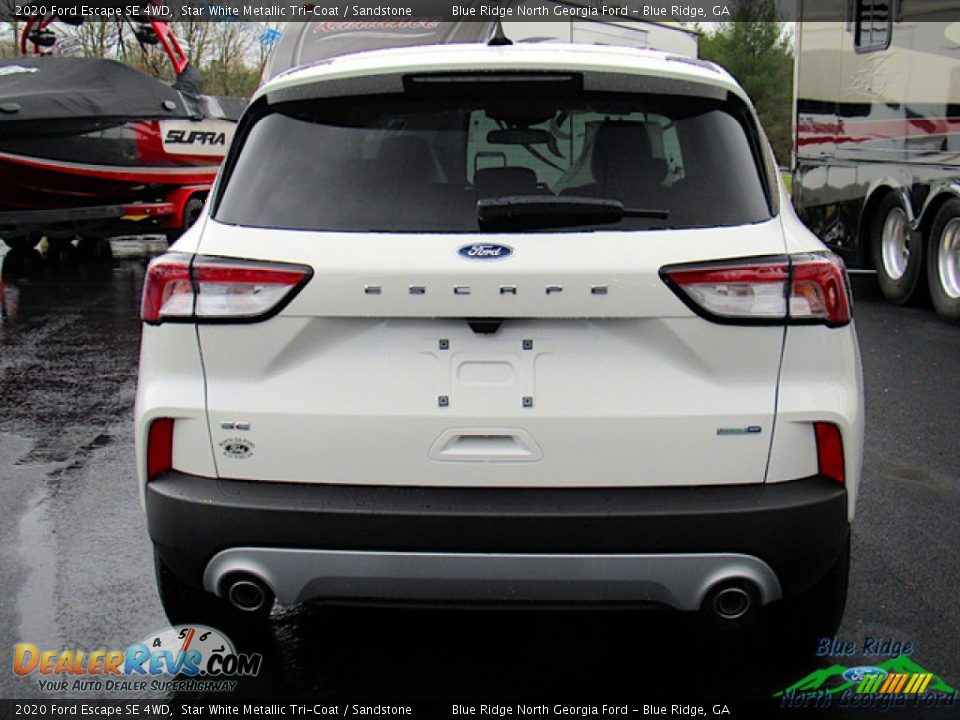 2020 Ford Escape SE 4WD Star White Metallic Tri-Coat / Sandstone Photo #4