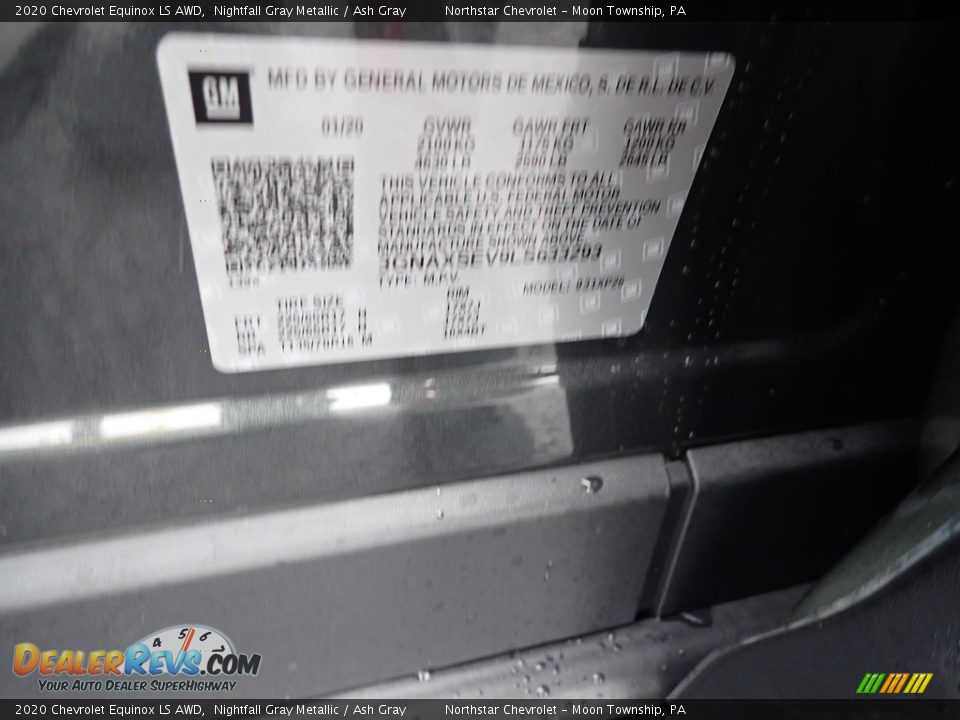 2020 Chevrolet Equinox LS AWD Nightfall Gray Metallic / Ash Gray Photo #15