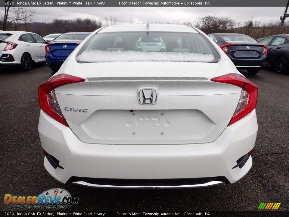 2020 Honda Civic EX Sedan Platinum White Pearl / Ivory Photo #3