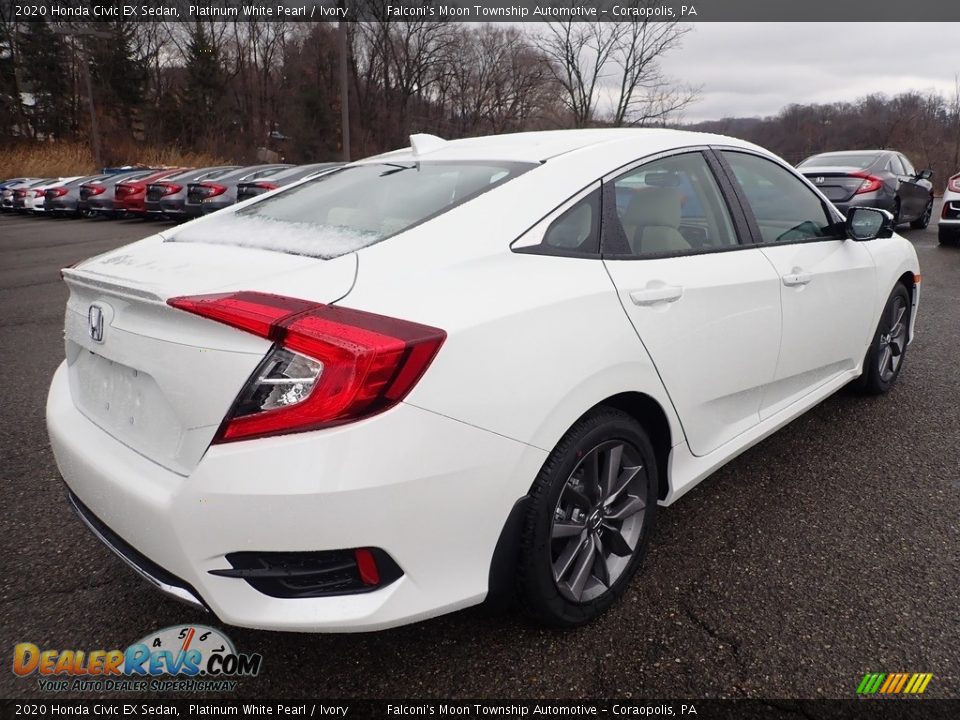 2020 Honda Civic EX Sedan Platinum White Pearl / Ivory Photo #4