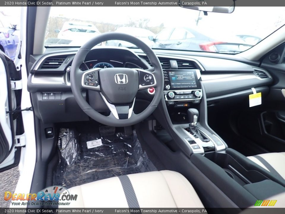 2020 Honda Civic EX Sedan Platinum White Pearl / Ivory Photo #10