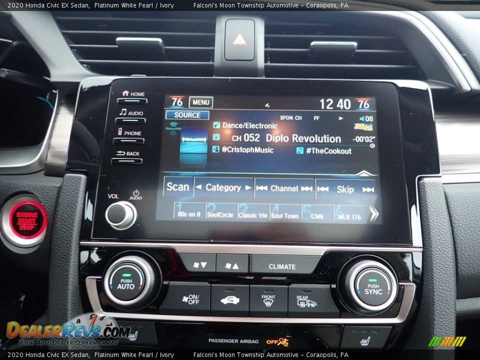 2020 Honda Civic EX Sedan Platinum White Pearl / Ivory Photo #14