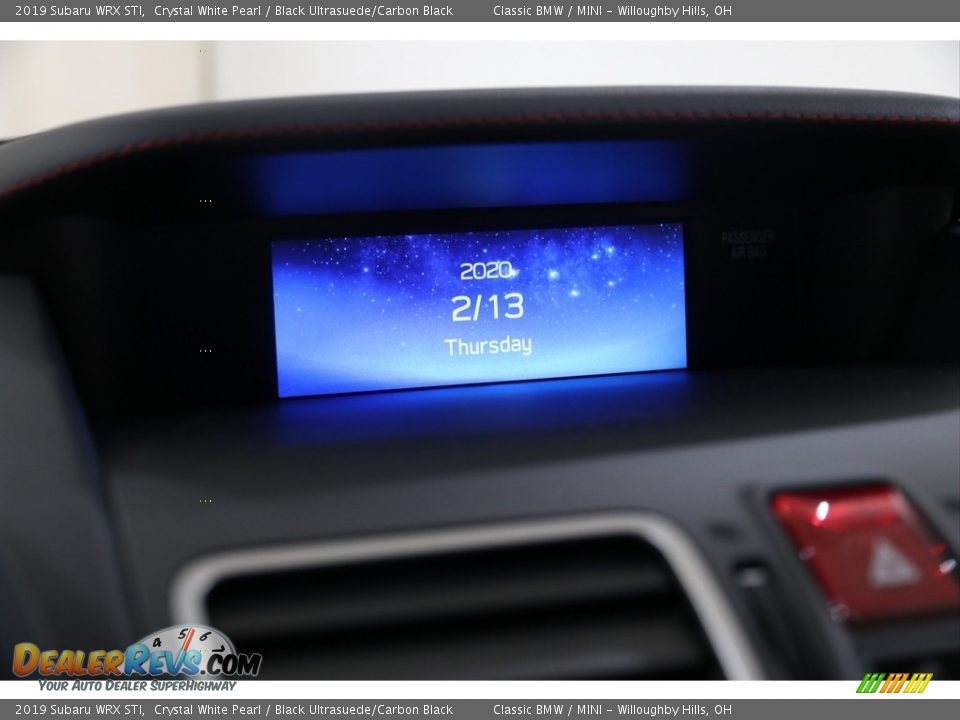 2019 Subaru WRX STI Crystal White Pearl / Black Ultrasuede/Carbon Black Photo #8