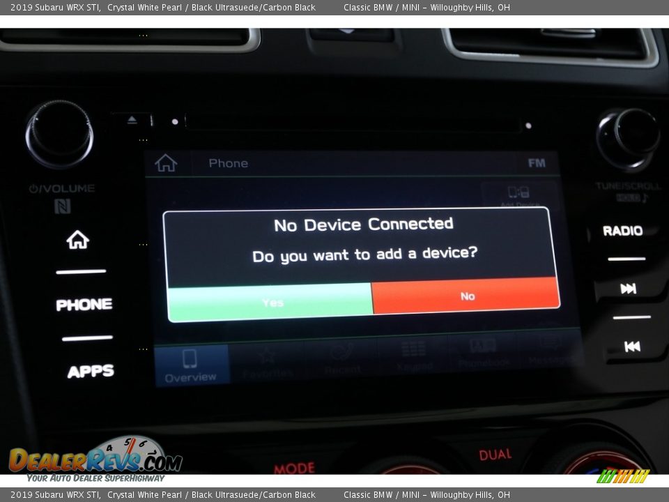 2019 Subaru WRX STI Crystal White Pearl / Black Ultrasuede/Carbon Black Photo #12