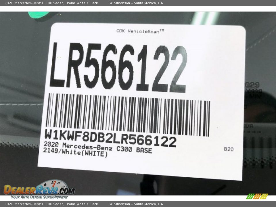 2020 Mercedes-Benz C 300 Sedan Polar White / Black Photo #11