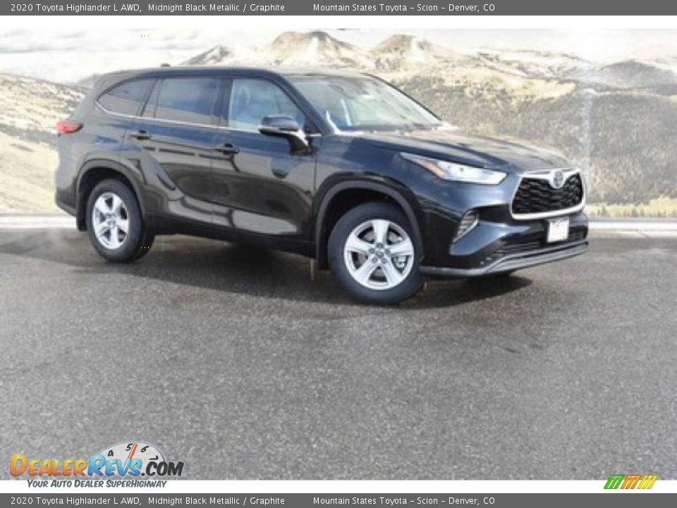 2020 Toyota Highlander L AWD Midnight Black Metallic / Graphite Photo #1