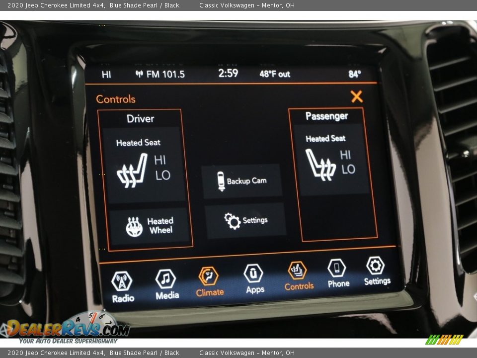 2020 Jeep Cherokee Limited 4x4 Blue Shade Pearl / Black Photo #11