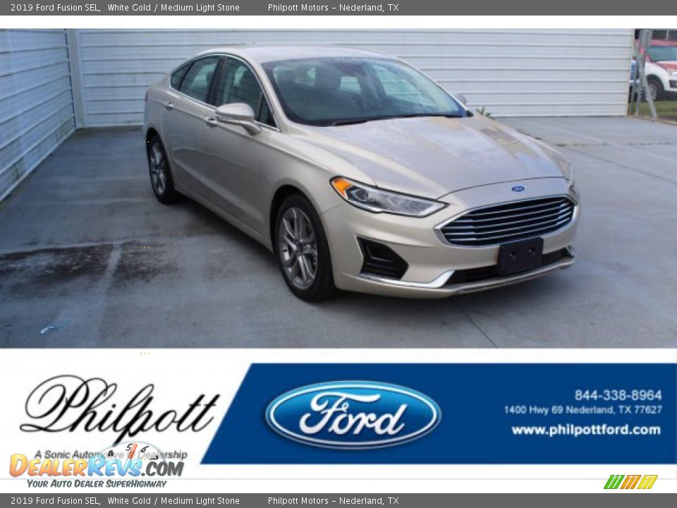 2019 Ford Fusion SEL White Gold / Medium Light Stone Photo #1
