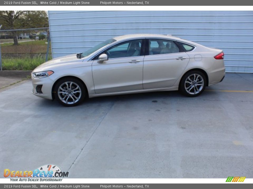2019 Ford Fusion SEL White Gold / Medium Light Stone Photo #5