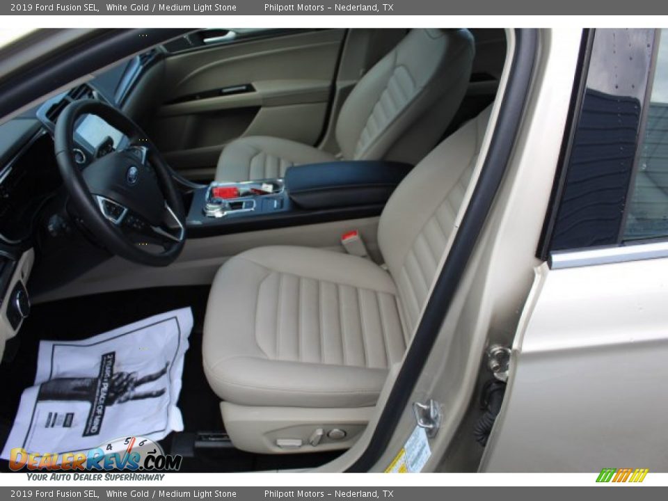 2019 Ford Fusion SEL White Gold / Medium Light Stone Photo #12