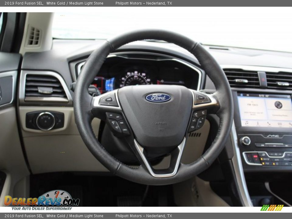 2019 Ford Fusion SEL White Gold / Medium Light Stone Photo #24