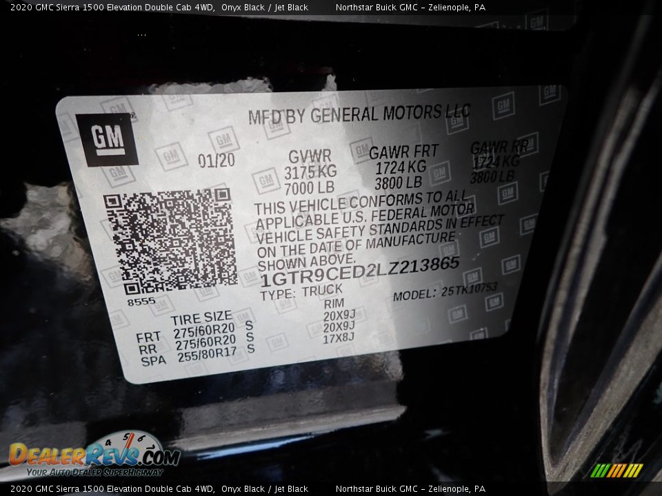 2020 GMC Sierra 1500 Elevation Double Cab 4WD Onyx Black / Jet Black Photo #10