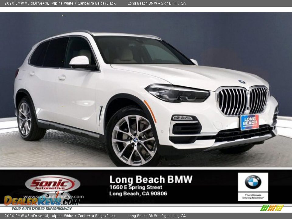 2020 BMW X5 xDrive40i Alpine White / Canberra Beige/Black Photo #1