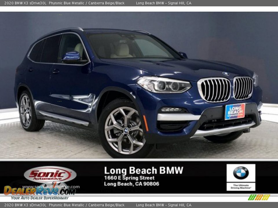 2020 BMW X3 sDrive30i Phytonic Blue Metallic / Canberra Beige/Black Photo #1