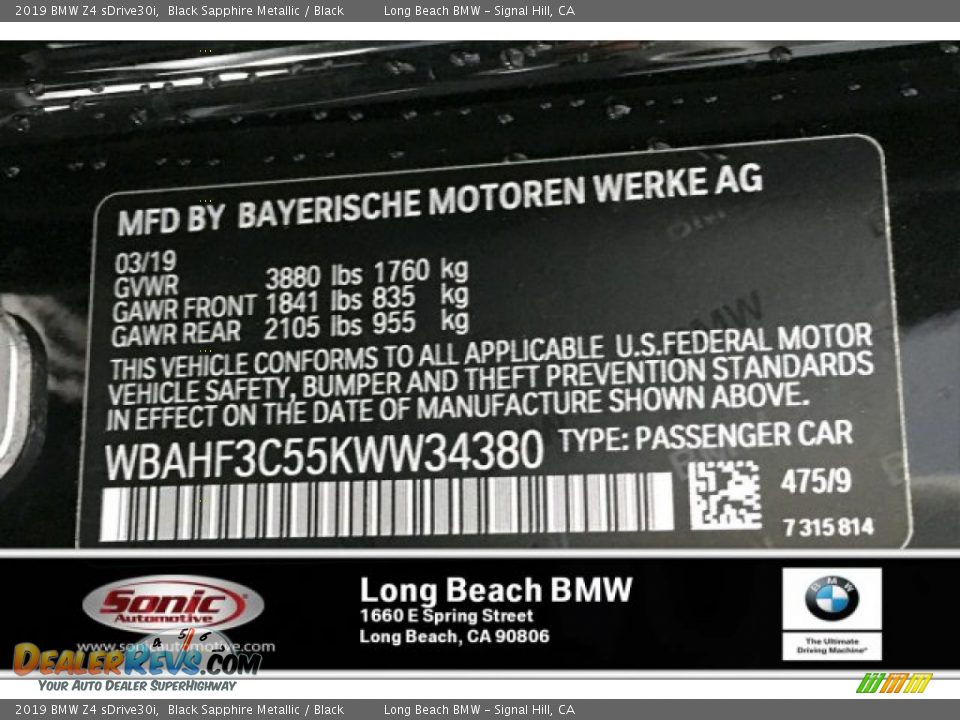 2019 BMW Z4 sDrive30i Black Sapphire Metallic / Black Photo #11