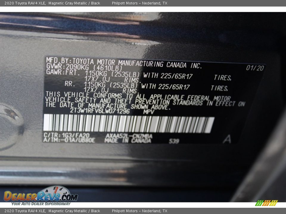 2020 Toyota RAV4 XLE Magnetic Gray Metallic / Black Photo #26