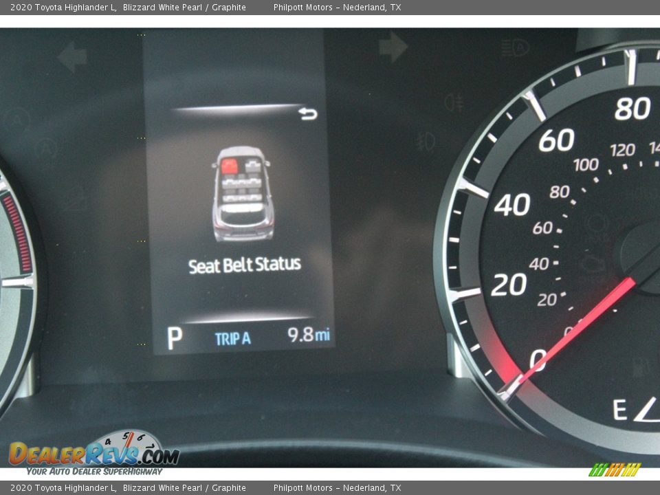 2020 Toyota Highlander L Blizzard White Pearl / Graphite Photo #14