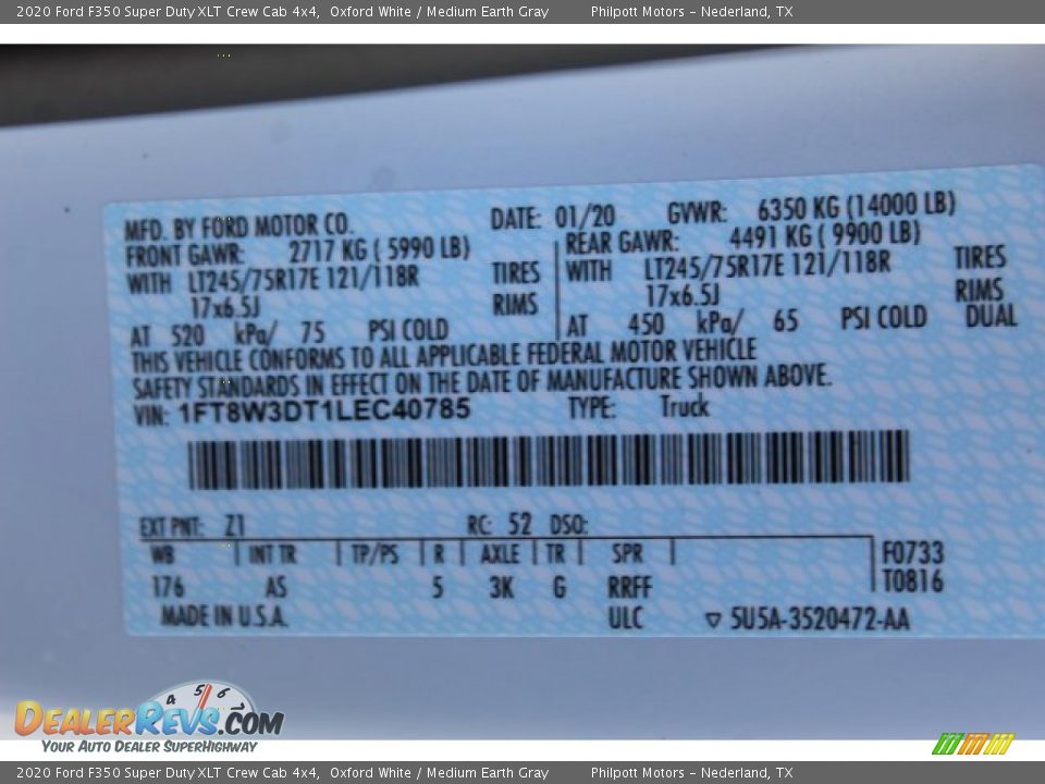 2020 Ford F350 Super Duty XLT Crew Cab 4x4 Oxford White / Medium Earth Gray Photo #22