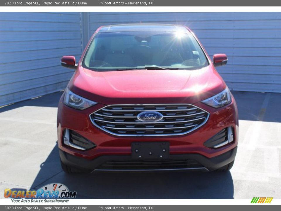 2020 Ford Edge SEL Rapid Red Metallic / Dune Photo #3