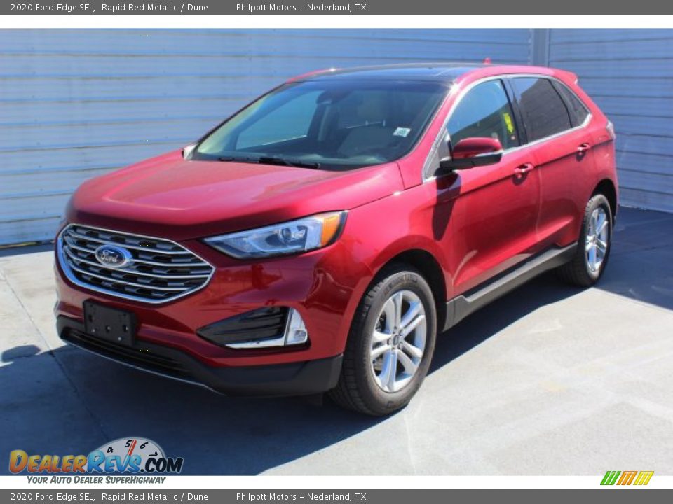 2020 Ford Edge SEL Rapid Red Metallic / Dune Photo #4