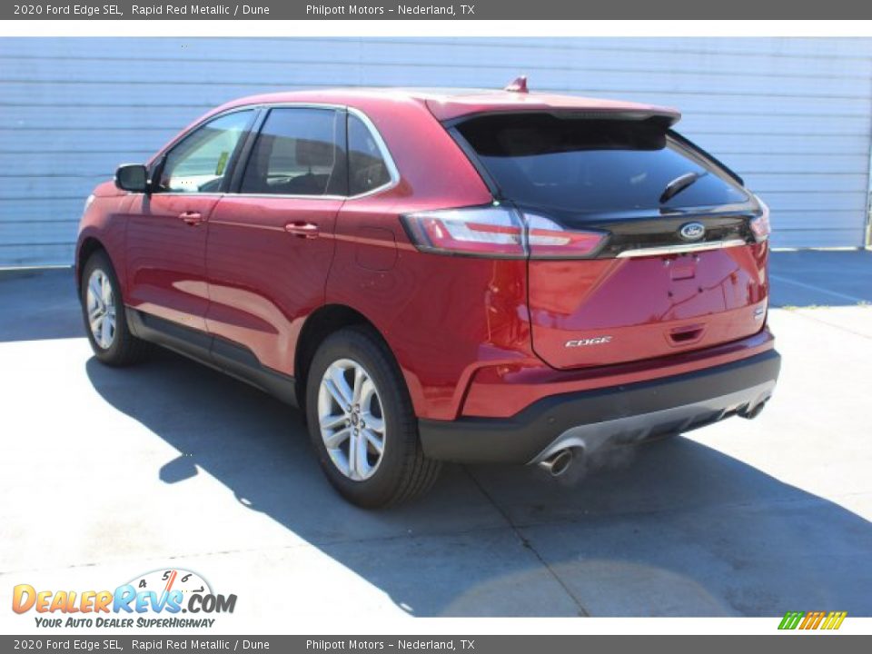 2020 Ford Edge SEL Rapid Red Metallic / Dune Photo #6