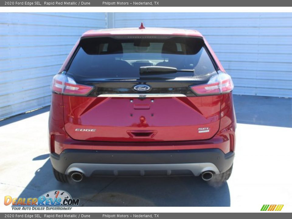 2020 Ford Edge SEL Rapid Red Metallic / Dune Photo #7
