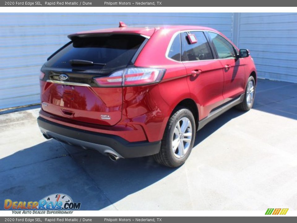 2020 Ford Edge SEL Rapid Red Metallic / Dune Photo #8