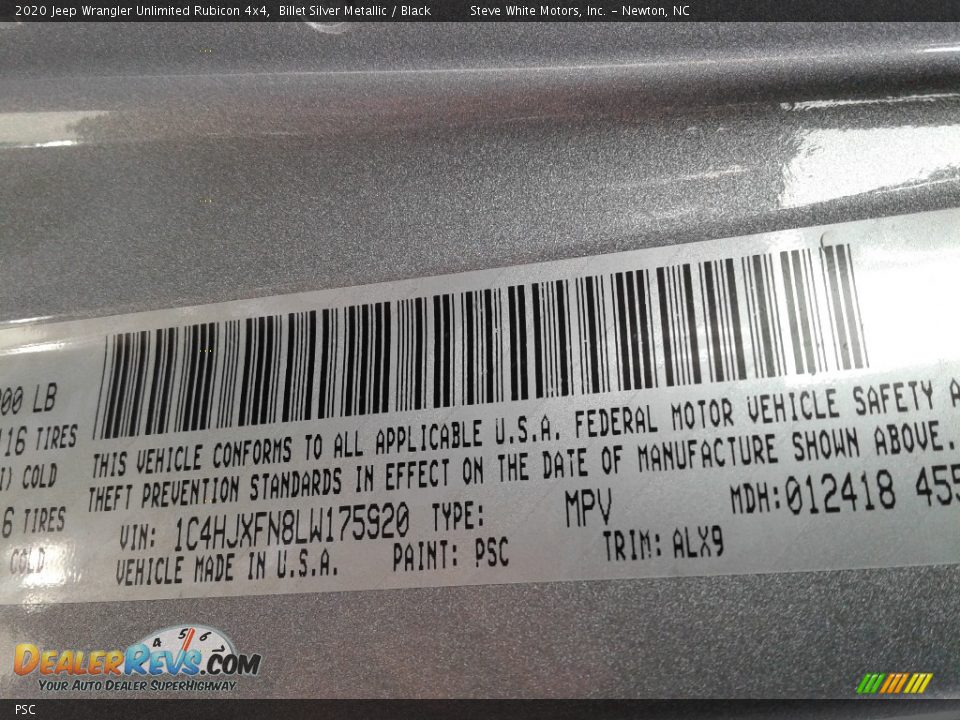 Jeep Color Code PSC Billet Silver Metallic