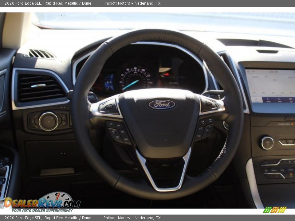 2020 Ford Edge SEL Rapid Red Metallic / Dune Photo #22