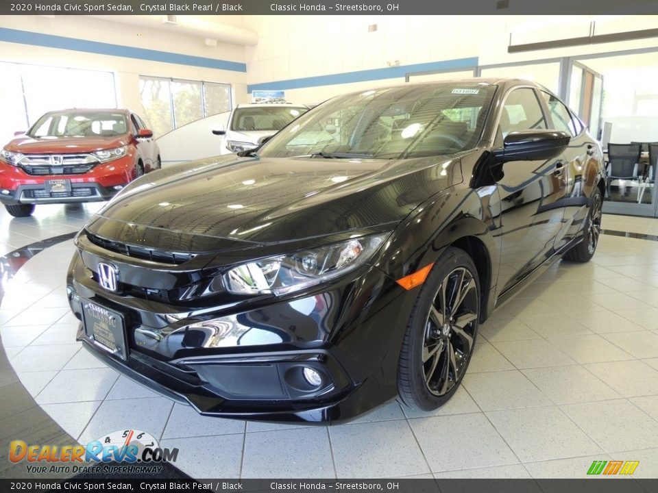 2020 Honda Civic Sport Sedan Crystal Black Pearl / Black Photo #1