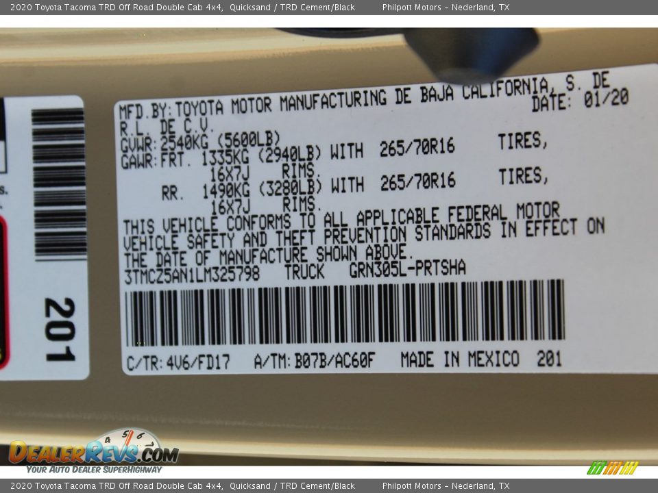2020 Toyota Tacoma TRD Off Road Double Cab 4x4 Quicksand / TRD Cement/Black Photo #23