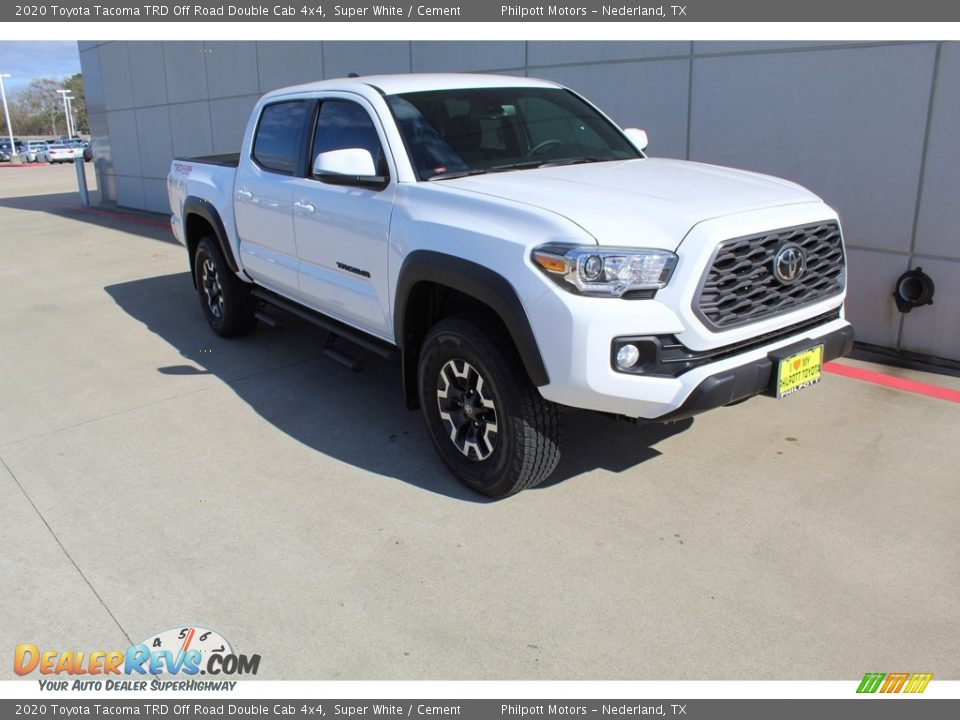 2020 Toyota Tacoma TRD Off Road Double Cab 4x4 Super White / Cement Photo #2