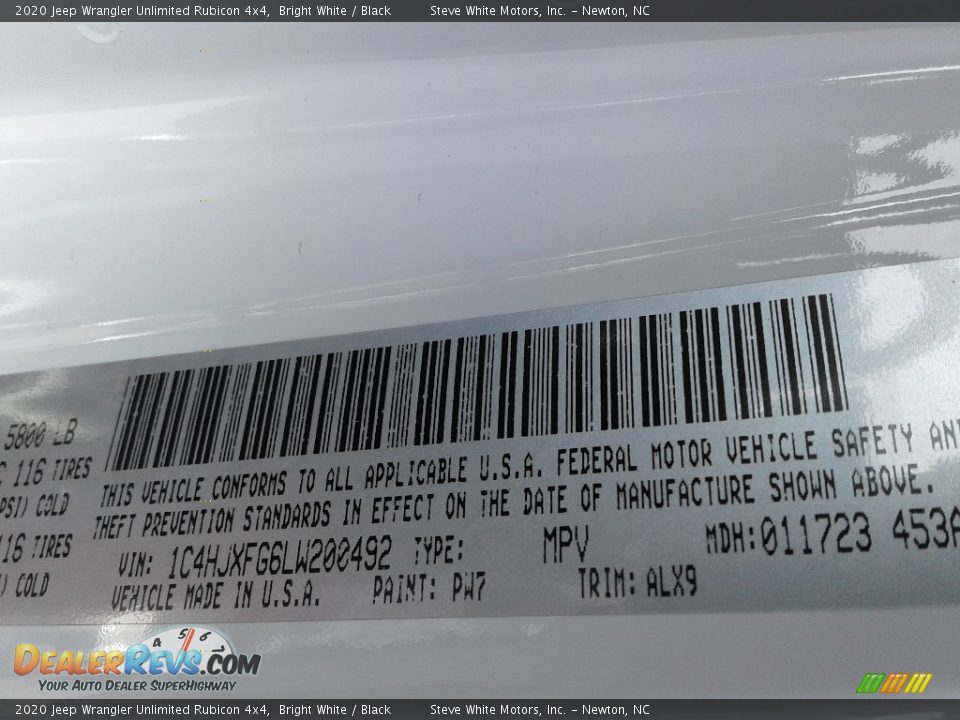 2020 Jeep Wrangler Unlimited Rubicon 4x4 Bright White / Black Photo #31