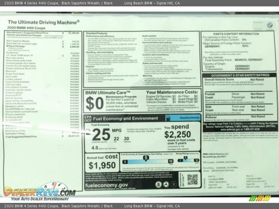 2020 BMW 4 Series 440i Coupe Black Sapphire Metallic / Black Photo #11