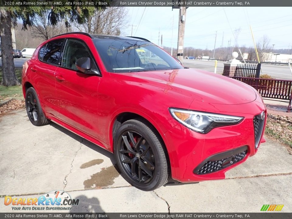 2020 Alfa Romeo Stelvio TI AWD Alfa Rosso (Red) / Black Photo #11