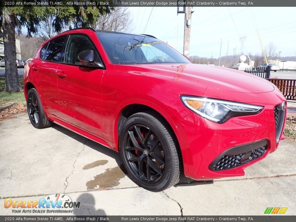 2020 Alfa Romeo Stelvio TI AWD Alfa Rosso (Red) / Black Photo #12