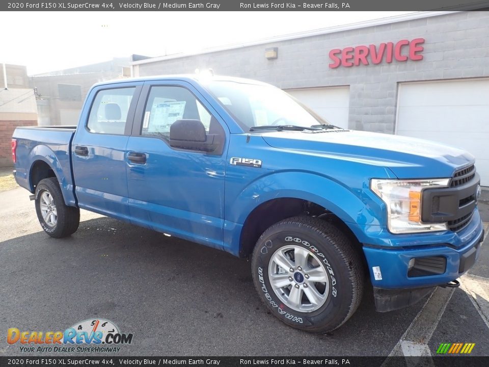 2020 Ford F150 XL SuperCrew 4x4 Velocity Blue / Medium Earth Gray Photo #8