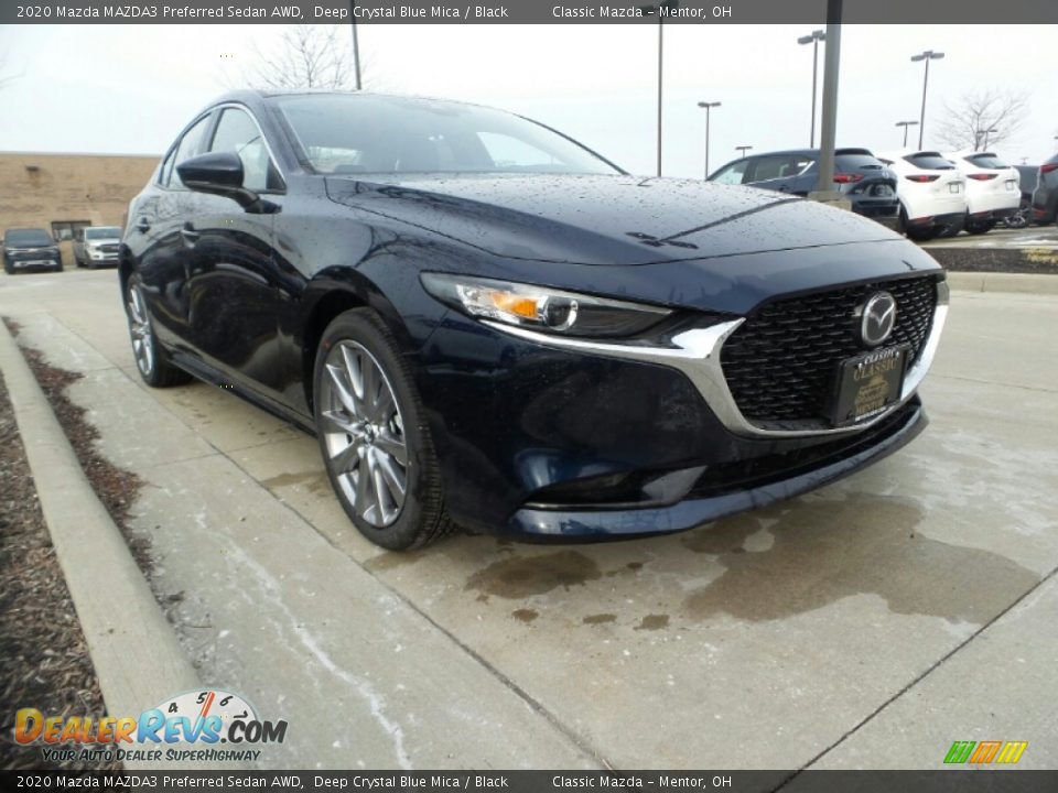2020 Mazda MAZDA3 Preferred Sedan AWD Deep Crystal Blue Mica / Black Photo #1