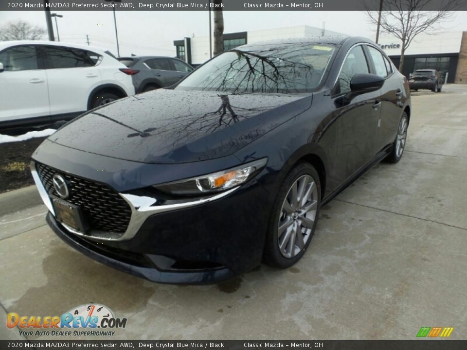 2020 Mazda MAZDA3 Preferred Sedan AWD Deep Crystal Blue Mica / Black Photo #3