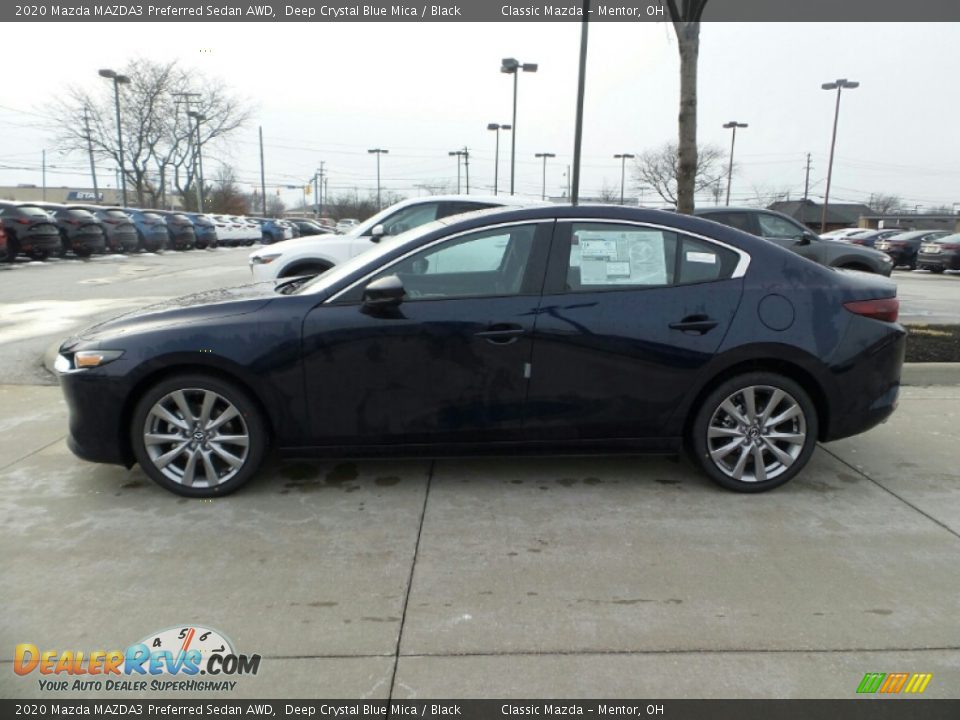 2020 Mazda MAZDA3 Preferred Sedan AWD Deep Crystal Blue Mica / Black Photo #4