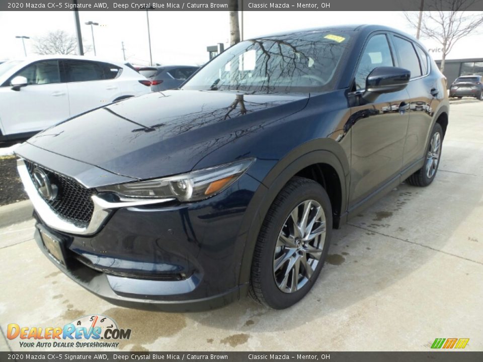 2020 Mazda CX-5 Signature AWD Deep Crystal Blue Mica / Caturra Brown Photo #3