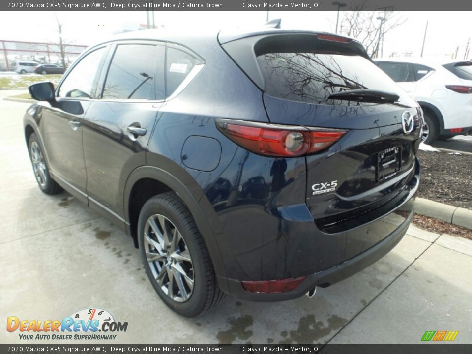 2020 Mazda CX-5 Signature AWD Deep Crystal Blue Mica / Caturra Brown Photo #5
