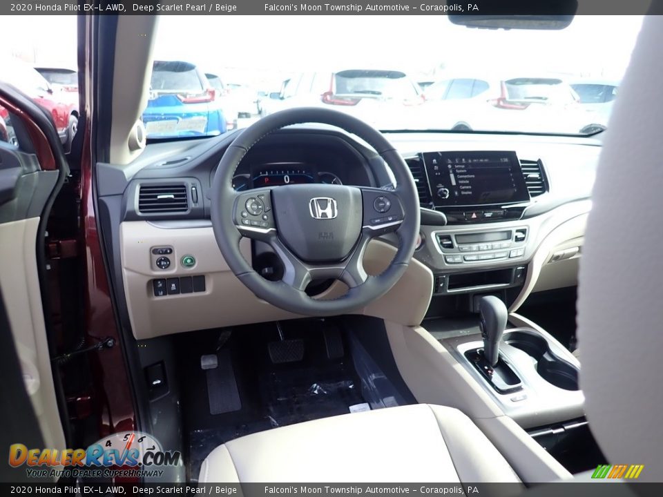 Beige Interior - 2020 Honda Pilot EX-L AWD Photo #10