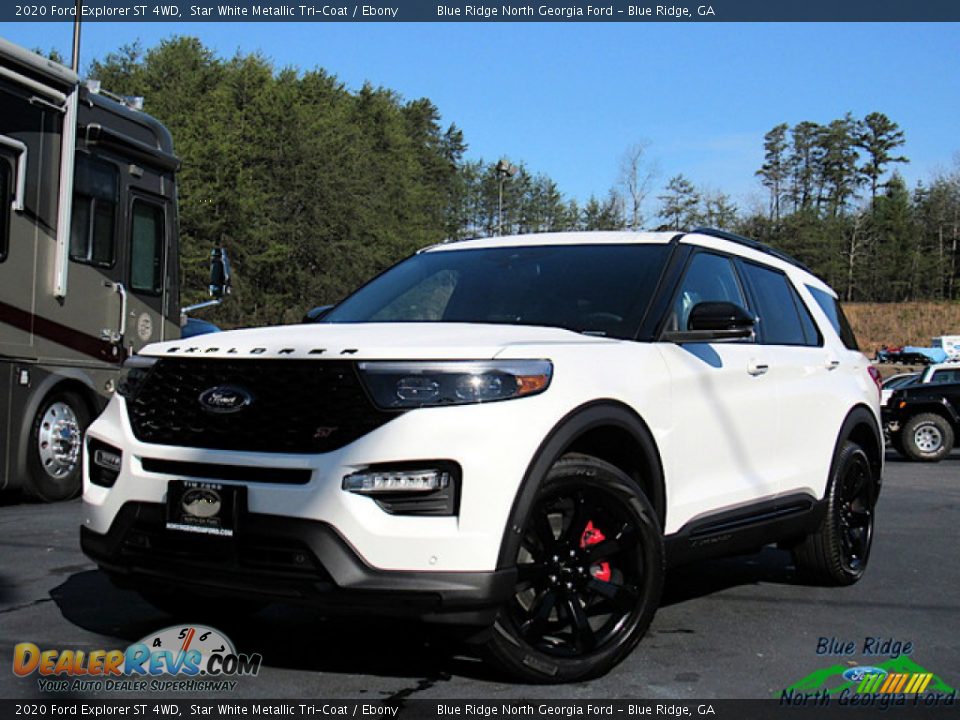 2020 Ford Explorer ST 4WD Star White Metallic Tri-Coat / Ebony Photo #2