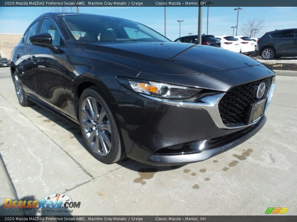 2020 Mazda MAZDA3 Preferred Sedan AWD Machine Gray Metallic / Greige Photo #1