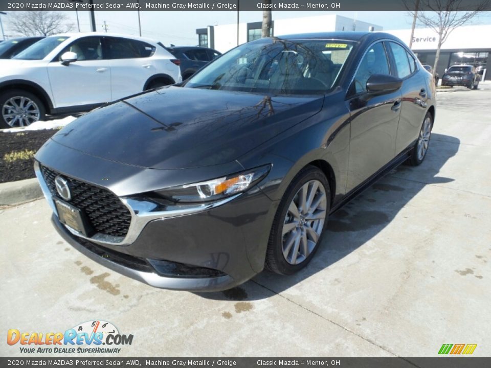 2020 Mazda MAZDA3 Preferred Sedan AWD Machine Gray Metallic / Greige Photo #3