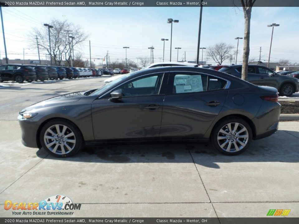 2020 Mazda MAZDA3 Preferred Sedan AWD Machine Gray Metallic / Greige Photo #4