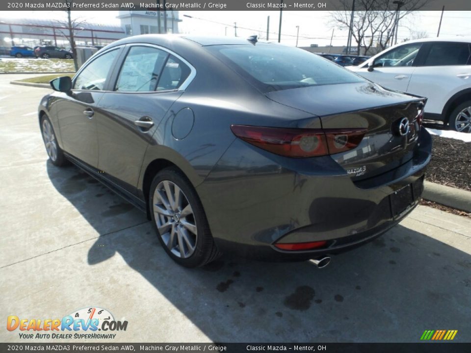 2020 Mazda MAZDA3 Preferred Sedan AWD Machine Gray Metallic / Greige Photo #5
