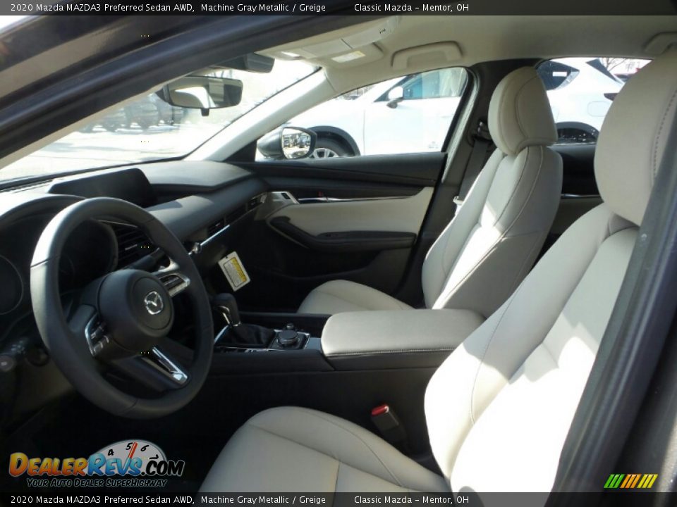 2020 Mazda MAZDA3 Preferred Sedan AWD Machine Gray Metallic / Greige Photo #8