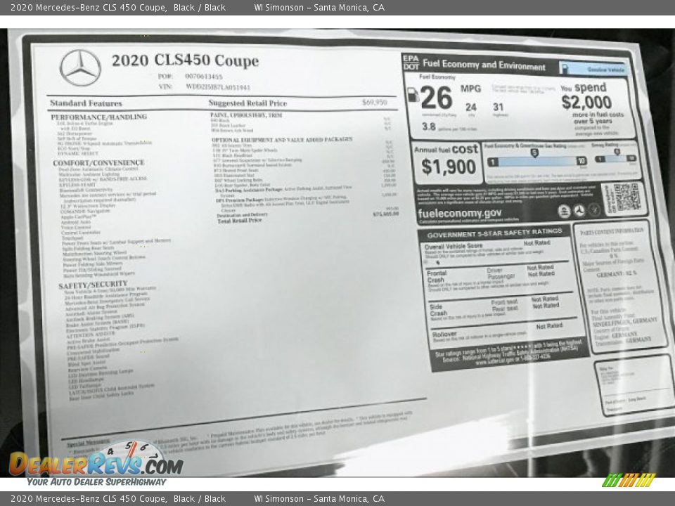 2020 Mercedes-Benz CLS 450 Coupe Black / Black Photo #10